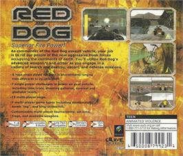 Box back cover for Red Dog: Superior Firepower on the Sega Dreamcast.
