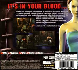 Box back cover for Resident Evil 3 - Nemesis on the Sega Dreamcast.