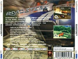 Box back cover for Roadsters on the Sega Dreamcast.