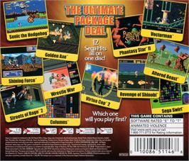 Box back cover for Sega Smash Pack Volume 1 on the Sega Dreamcast.