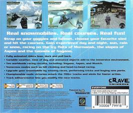 Box back cover for Sno-Cross Championship Racing on the Sega Dreamcast.