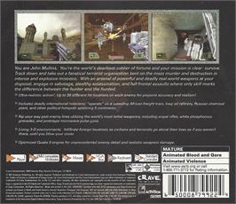 Box back cover for Soldier of Fortune on the Sega Dreamcast.