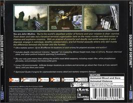 Box back cover for Soldier of Fortune on the Sega Dreamcast.