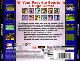 Box back cover for Sports Jam on the Sega Dreamcast.