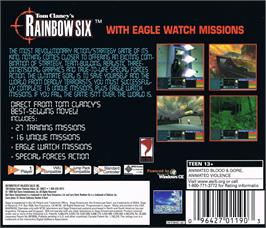 Box back cover for Tom Clancy's Rainbow Six on the Sega Dreamcast.