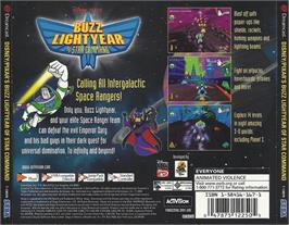 Box back cover for Toy Story 2: Buzz Lightyear of Star Command on the Sega Dreamcast.