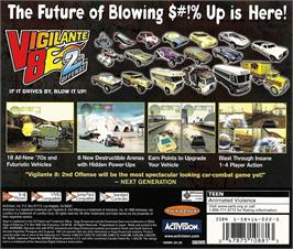 Box back cover for Vigilante 8 - 2nd Offense on the Sega Dreamcast.