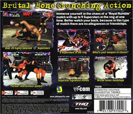 Box back cover for WWF Royal Rumble on the Sega Dreamcast.