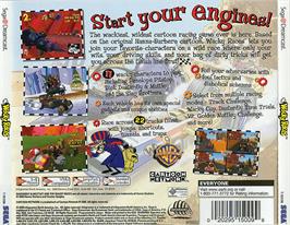 Box back cover for Wacky Races on the Sega Dreamcast.