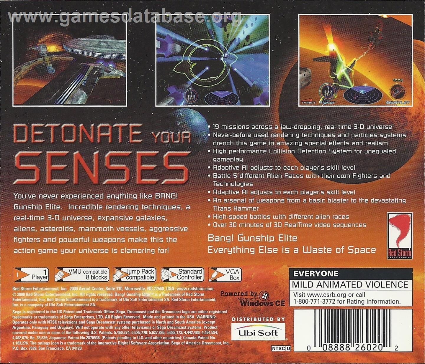 Bang! Gunship Elite - Sega Dreamcast - Artwork - Box Back