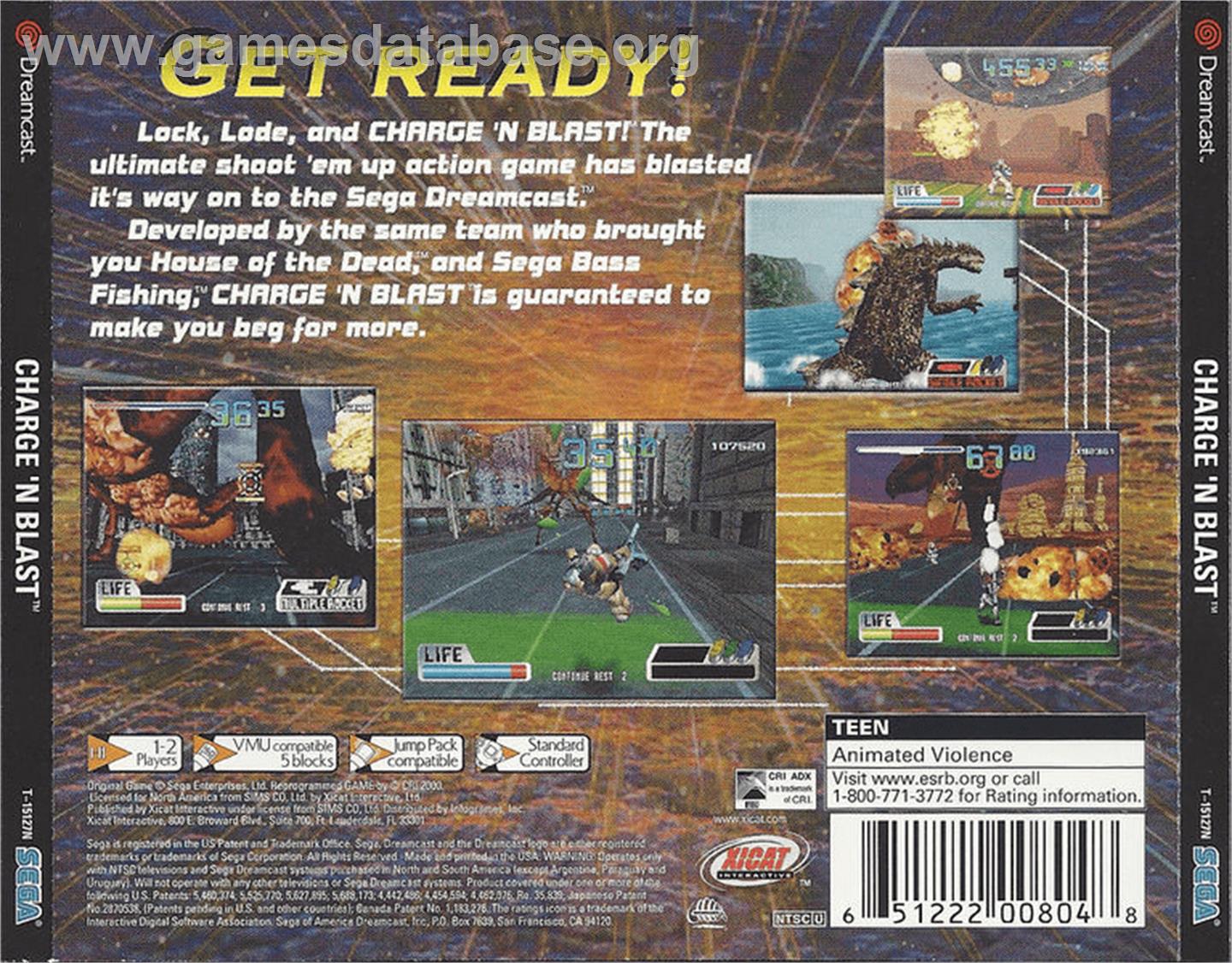 Charge 'n Blast - Sega Dreamcast - Artwork - Box Back