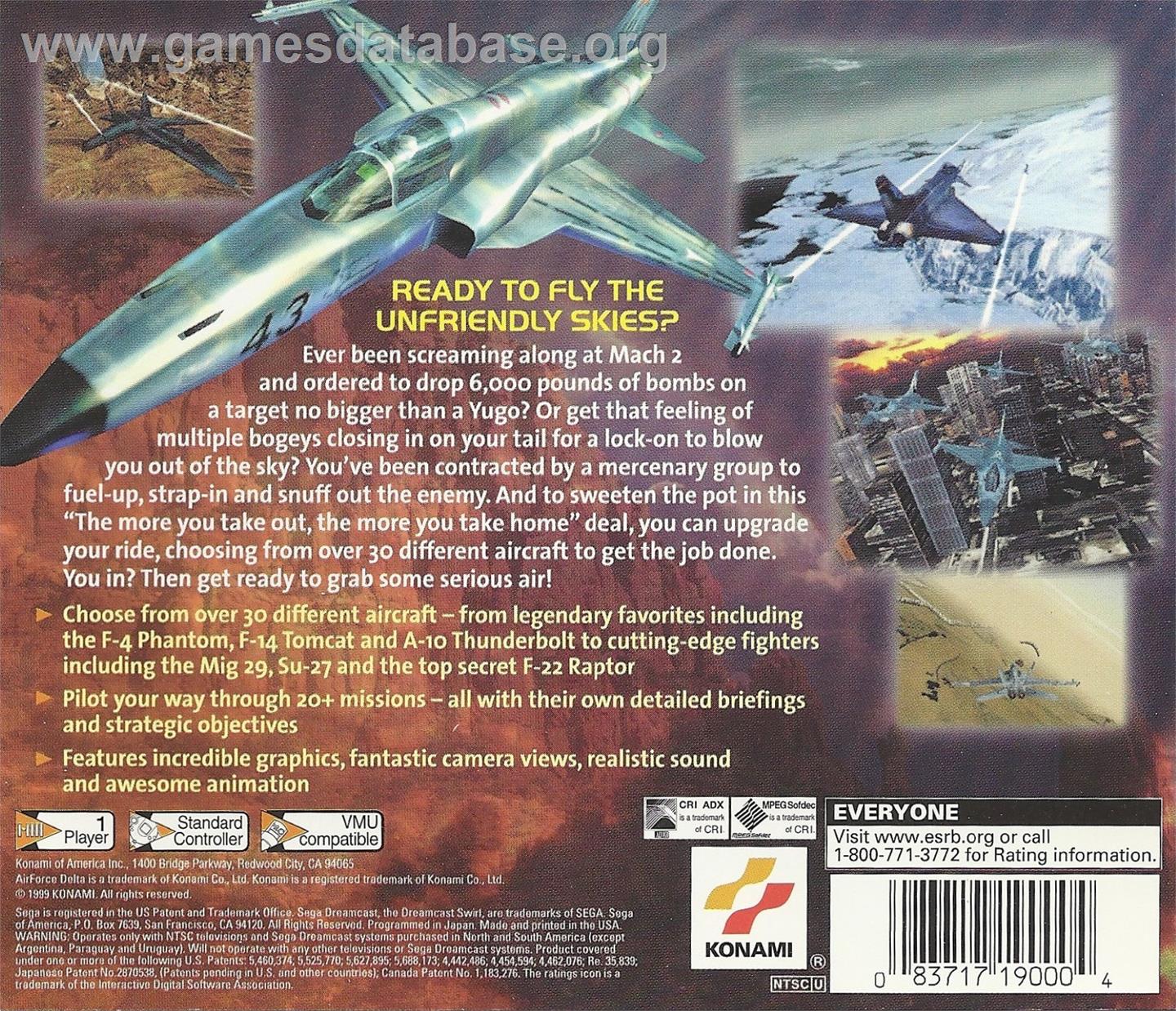 Deadly Skies - Sega Dreamcast - Artwork - Box Back