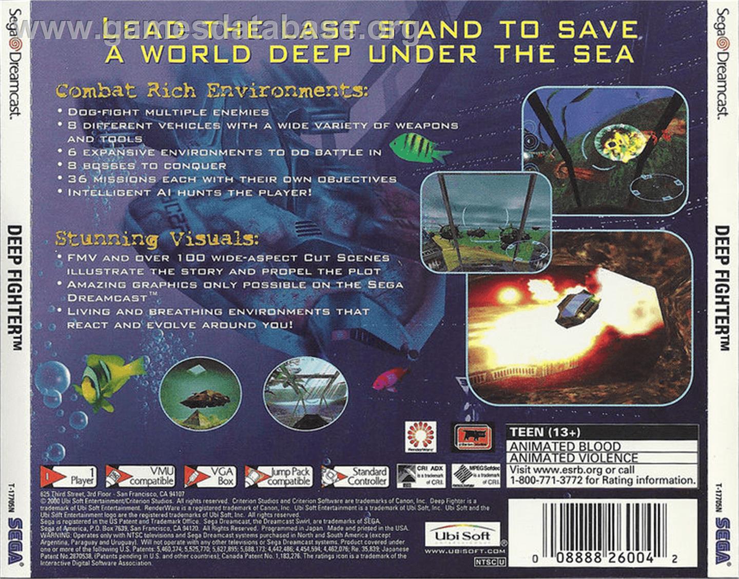 Deep Fighter - Sega Dreamcast - Artwork - Box Back