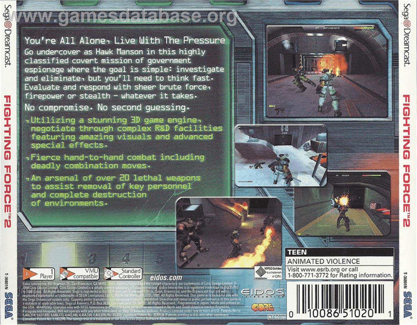 Fighting Force 2 - Sega Dreamcast - Artwork - Box Back