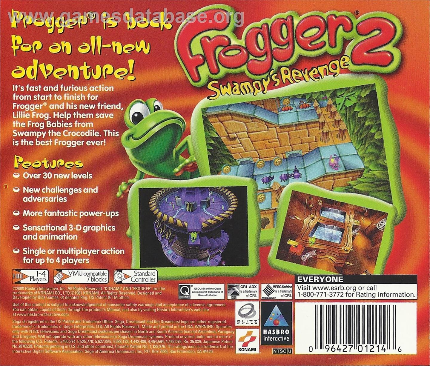 Frogger 2 - Swampy's Revenge - Sega Dreamcast - Artwork - Box Back