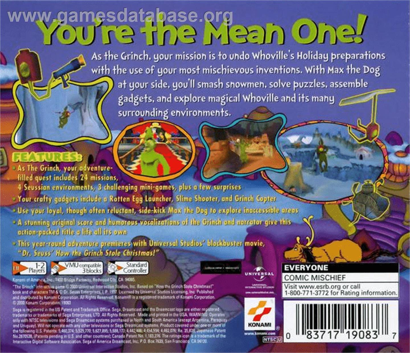 Grinch - Sega Dreamcast - Artwork - Box Back