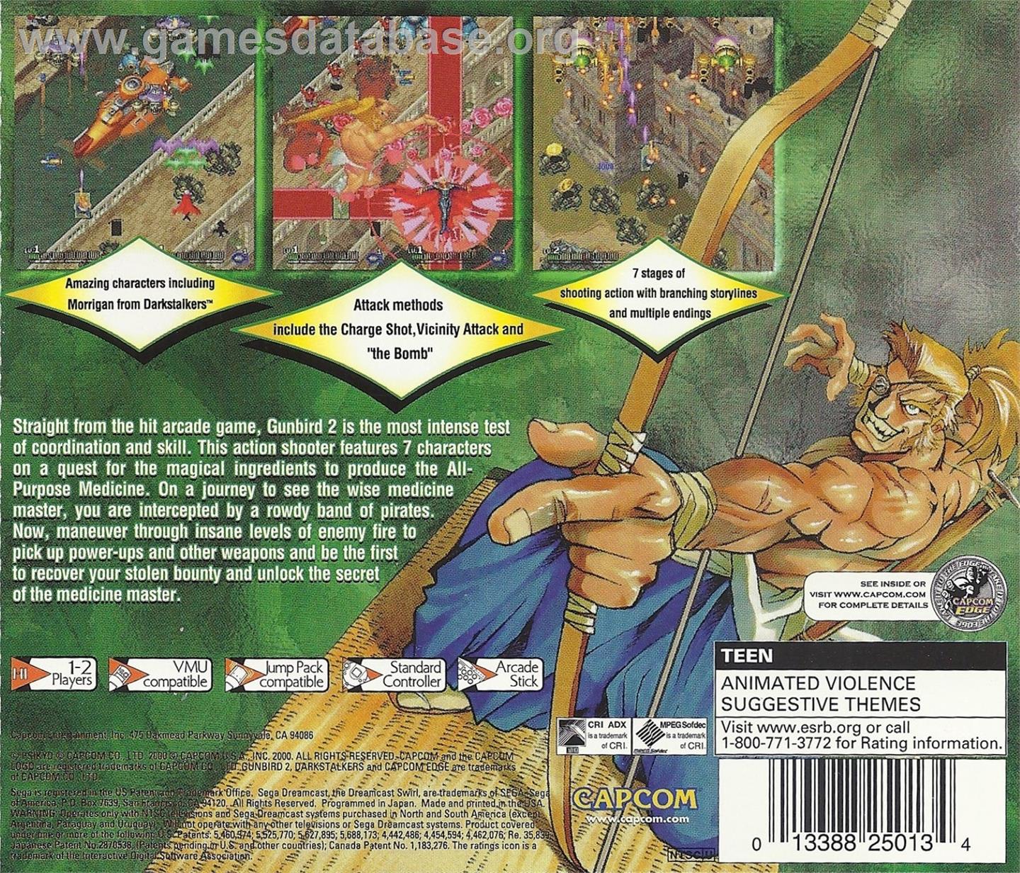 Gunbird 2 - Sega Dreamcast - Artwork - Box Back