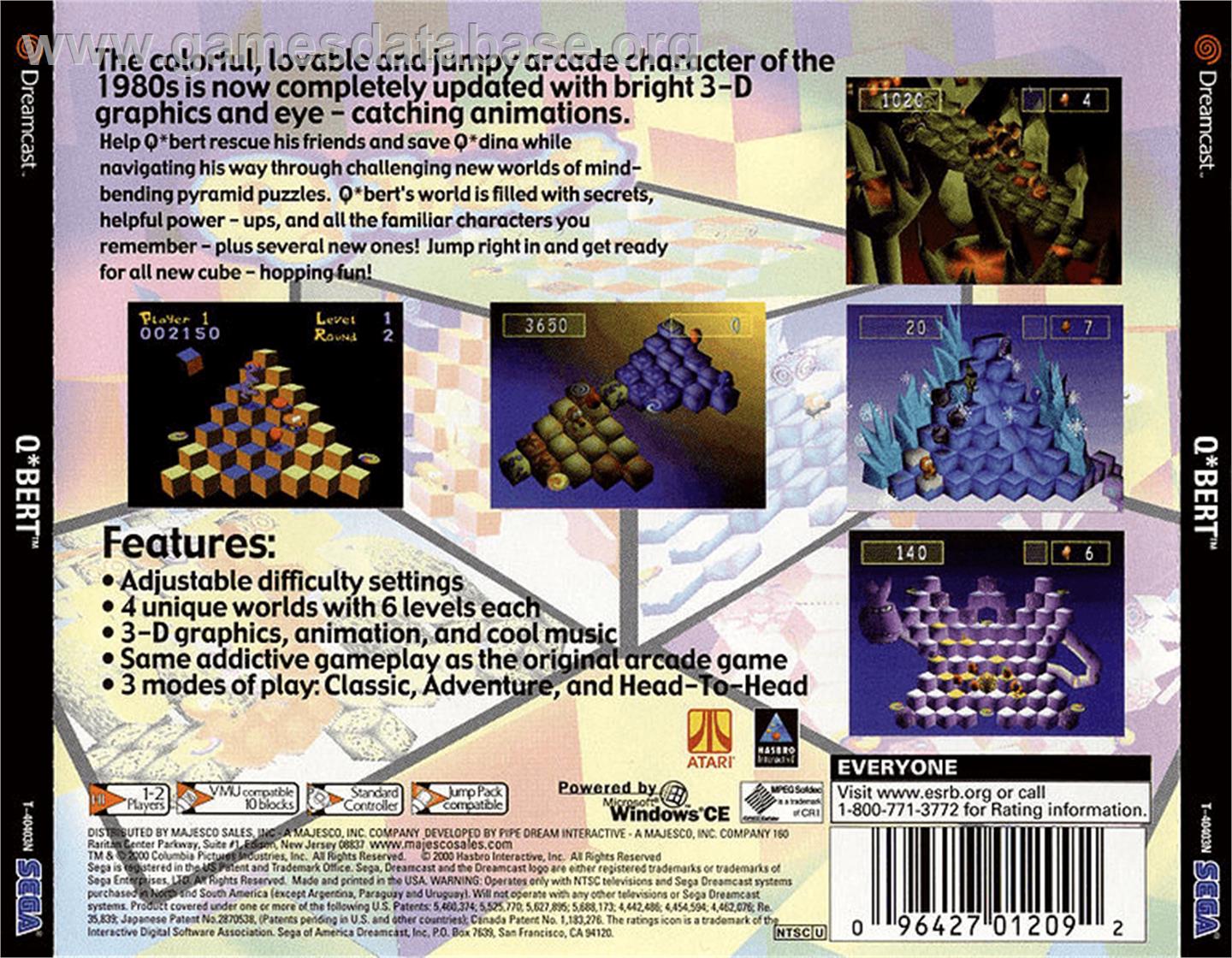 Q*bert - Sega Dreamcast - Artwork - Box Back