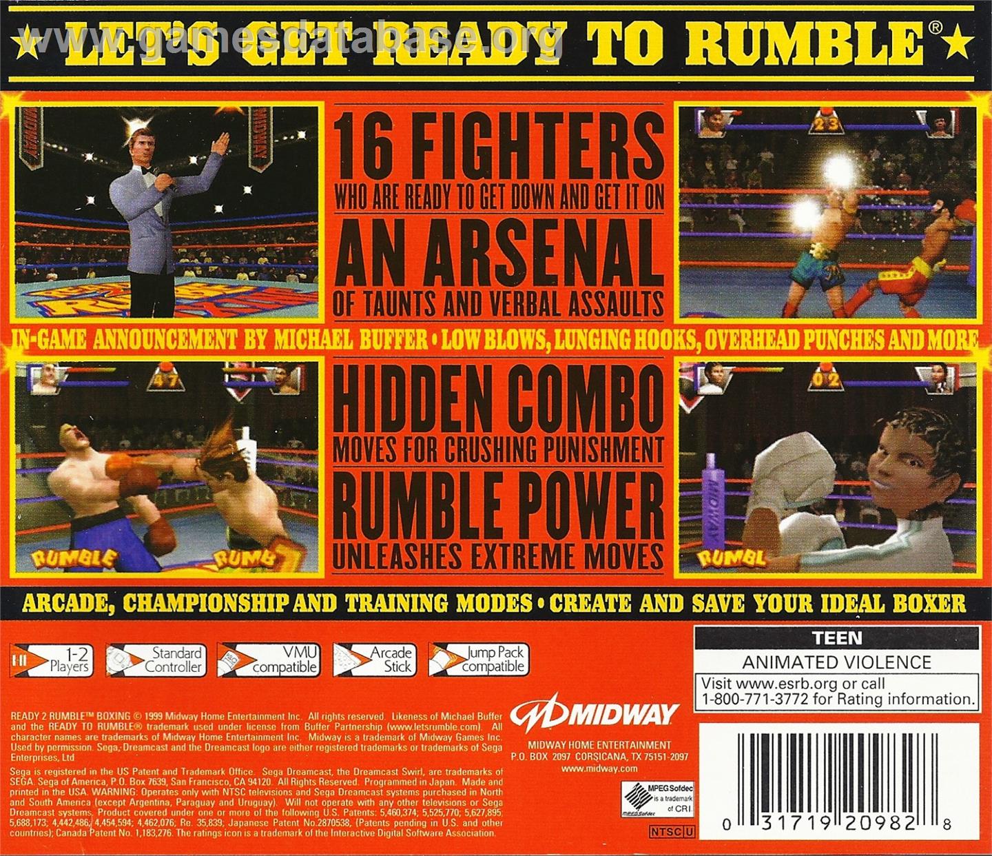 Ready 2 Rumble Boxing - Sega Dreamcast - Artwork - Box Back