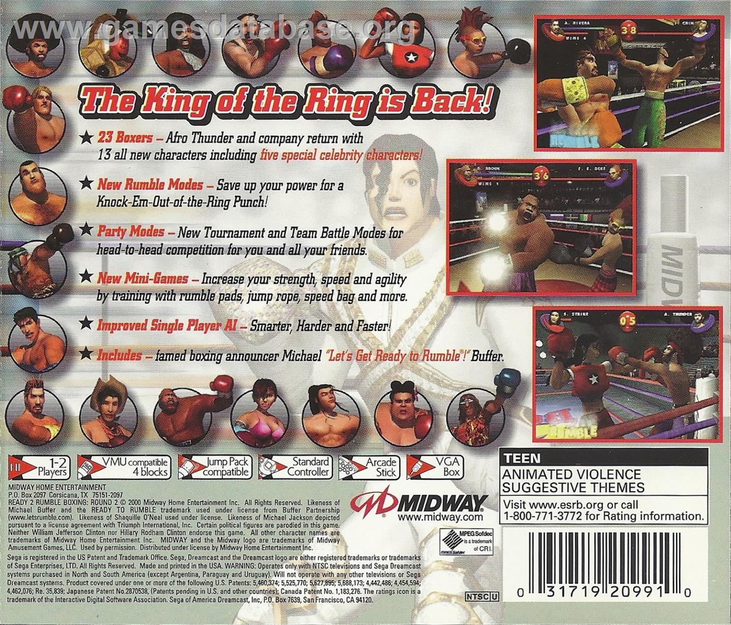 Ready 2 Rumble Boxing Round 2 - Sega Dreamcast - Artwork - Box Back