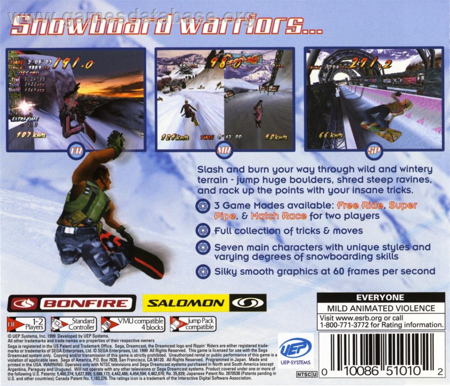 Snow Surfers - Sega Dreamcast - Artwork - Box Back