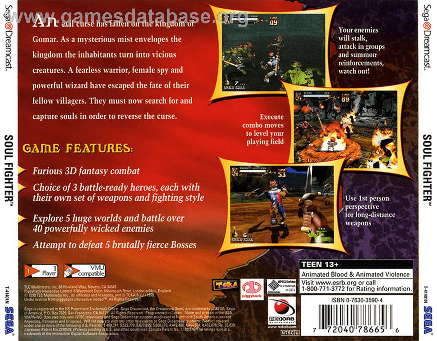 Soul Fighter - Sega Dreamcast - Artwork - Box Back