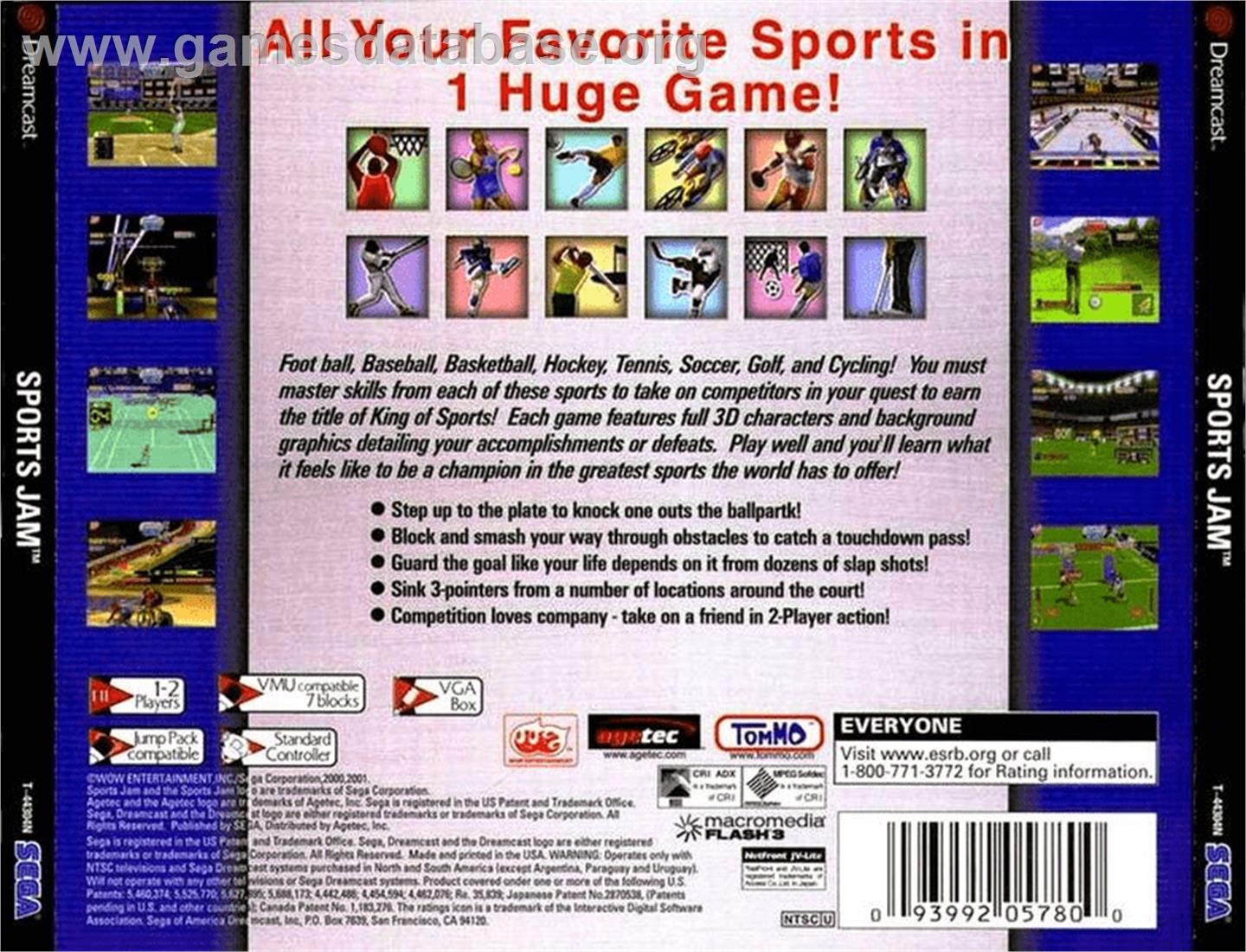 Sports Jam - Sega Dreamcast - Artwork - Box Back