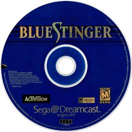 Cartridge artwork for Blue Stinger on the Sega Dreamcast.