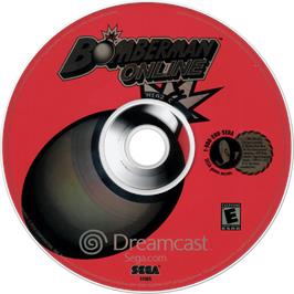 Cartridge artwork for Bomberman Online on the Sega Dreamcast.