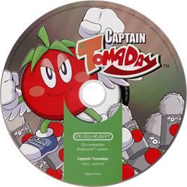 Cartridge artwork for Captain Tomaday on the Sega Dreamcast.
