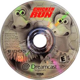 Cartridge artwork for Chicken Run on the Sega Dreamcast.