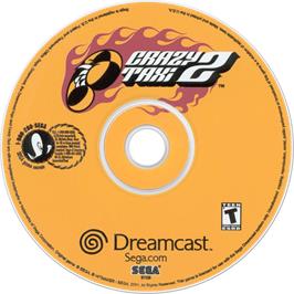 Cartridge artwork for Crazy Taxi 2 on the Sega Dreamcast.