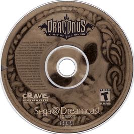 Cartridge artwork for Draconus: Cult of the Wyrm on the Sega Dreamcast.