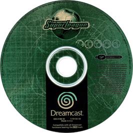 Cartridge artwork for European Super League on the Sega Dreamcast.