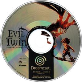 Cartridge artwork for Evil Twin: Cyprien's Chronicles on the Sega Dreamcast.