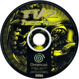 Cartridge artwork for Fighting Vipers 2 on the Sega Dreamcast.