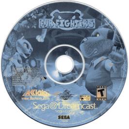 Cartridge artwork for Fur Fighters on the Sega Dreamcast.