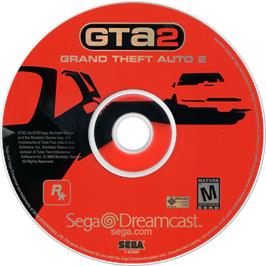 Cartridge artwork for Grand Theft Auto 2 on the Sega Dreamcast.