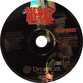 Cartridge artwork for Heavy Metal Geomatrix on the Sega Dreamcast.