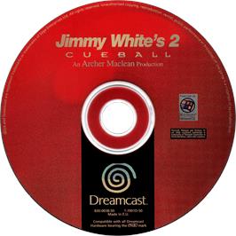 Cartridge artwork for Jimmy White's 2 - Cueball on the Sega Dreamcast.