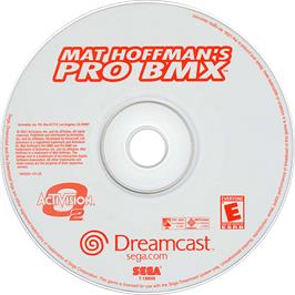 Cartridge artwork for Mat Hoffman's Pro BMX on the Sega Dreamcast.