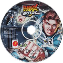 Cartridge artwork for Max Steel Covert Missions on the Sega Dreamcast.
