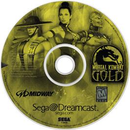Cartridge artwork for Mortal Kombat Gold on the Sega Dreamcast.