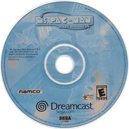 Cartridge artwork for Ms. Pac-Man Maze Madness on the Sega Dreamcast.
