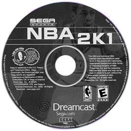 Cartridge artwork for NBA 2K1 on the Sega Dreamcast.