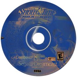 Cartridge artwork for NBA Showtime: NBA on NBC on the Sega Dreamcast.
