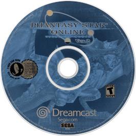 Cartridge artwork for Phantasy Star Online Ver. 2 on the Sega Dreamcast.