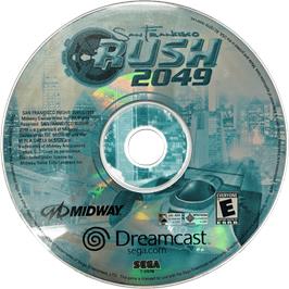 Cartridge artwork for San Francisco Rush 2049 on the Sega Dreamcast.