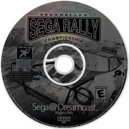 Cartridge artwork for Sega Rally 2 on the Sega Dreamcast.