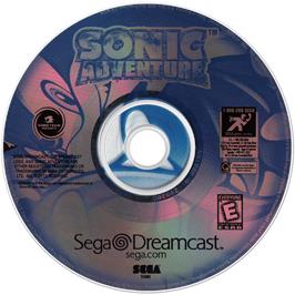 Cartridge artwork for Sonic Adventure on the Sega Dreamcast.
